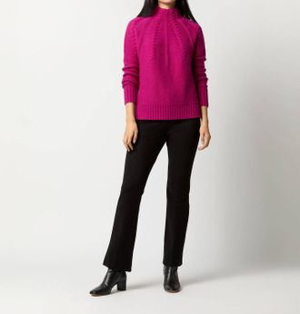 Ann Mashburn Elsey Funnel Neck Sweater In Magenta