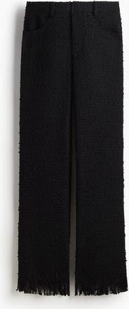 H&M Textured Trousers in Black at Nordstrom, Size 18