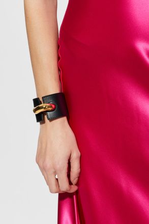 Alaia Leather Bracelet, Womens, Black