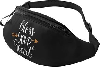 Generic Bless Your Heart Bum Bags Chest Bag Lightweight Bumbags For Ladies Travel Workout 14X35Cm