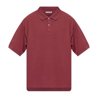 Acne Studios Polo Shirts, male, Red, Size: 2XL Washed logo polo