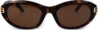 Balenciaga Occhiali da sole ovali - Marrone