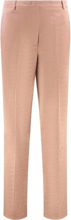 Pinko Tailored Straight Leg Broeken - Dames - Straight fit broeken - Roze - S - Leer - Broeken