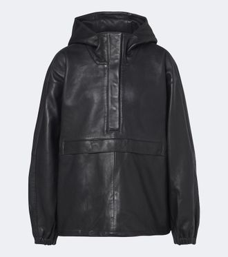 R&oacute;he R&oacute;he Hooded oversized leather jacket