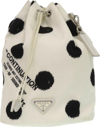 Prada Black White Nylon Pouch (Pre-Owned)
