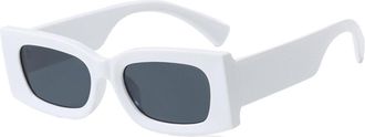 Generic Men Square Small Frame Outdoor Driving Sunglasses Women Party Photo Vacation Sun Glasses(White)