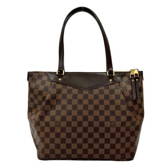 Louis Vuitton Brown Leather Pvc Handbag Shoulder Bag Tote Bag (Pre-Owned)