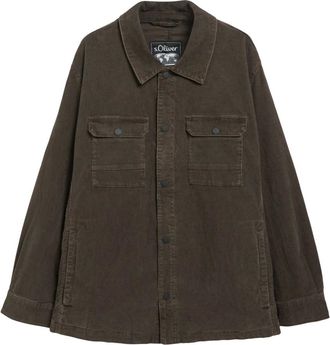 s.Oliver Washed Cord Overshirt - Heren - Jassen - Bruin - Maat: 3XL Katoen