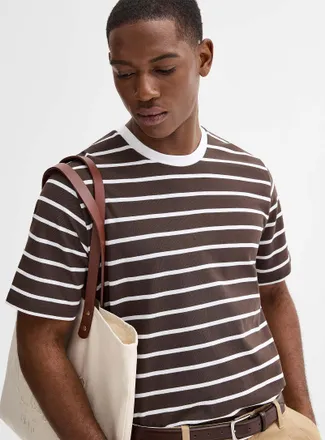 Jack & Jones Mens Twin-stripe piqué T-shirt