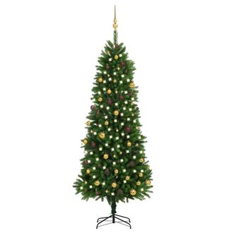 vidaXL &Aacute;rbol De Navidad Artificial Con Luces Y Bolas Verde 240 Cm Vidaxl