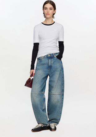 Ganni Blue Stary Jeans in Tint Rigid Denim - Size 24W/33L Organic Cotton