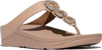 FitFlop Fino Crystal Chain Toe Post Sandals in Classic Beige at Nordstrom, Size 7.5