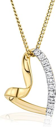 The Diamond Store Lab Diamond Heart Necklace Pendant 0.10ct H/SI Set in 18K Gold Vermeil
