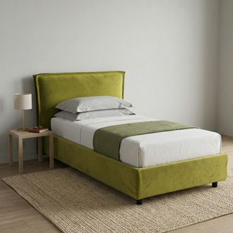 Dmora Cama Individual Bruino, Desenfundable, Con Caj&oacute;n Hecha En Italia, Tama&ntilde;o Colch&oacute;n 80x200 Cm, Verde