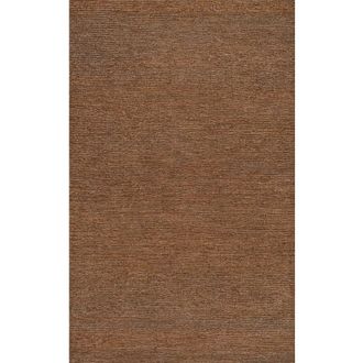 Jonathan Y Designs Griffin Rustic Farmhouse Woven Jute Solid Area Rug in Brown at Nordstrom, Size 8Ft 0In X 10Ft 0In