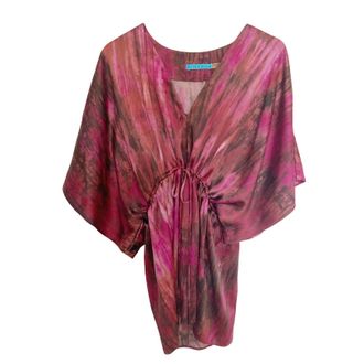 Alice & Olivia Alice + Olivia Burgundy Silk Top Size S