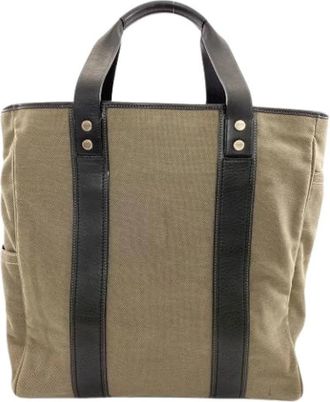 Coach Pre-owned Canvas Tote Bag - Dames - Vintage Shopper - Groen - ONE Size - Leer - Vintage