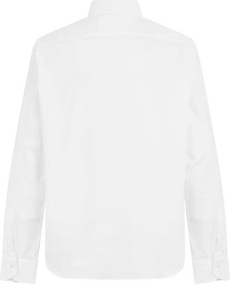 Canali Mens Shirt Long-Sleeved Cotton White