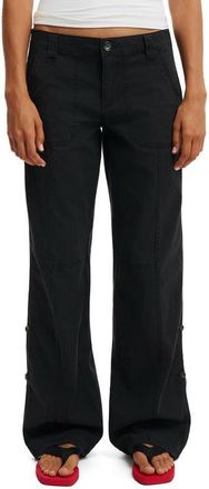 Cotton On Womens Lexi Low Rise Utility Pant in Black at Nordstrom, Size 12