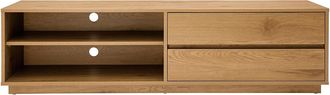 Miliboo Mueble Tv Con Acabado De Roble Claro Y 2 Cajones 160 Cm Madero