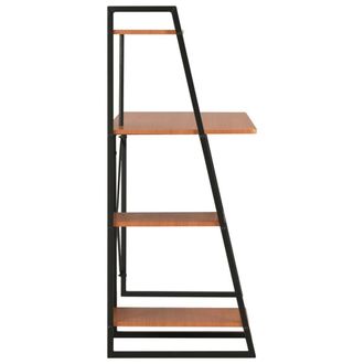 Berkfield Home Elegant Desk with Shelving Unit Black & Brown 102x50x117 cm | Size: 102 x 50 x 117 cm