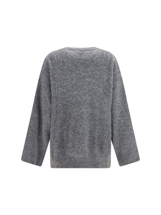 Ganni Mushroom Teddy Graphic Sweater - Gray