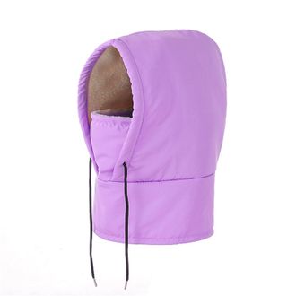 Generic Agriculturi Waterproof Fleece-Lined Hood, Winter Windproof Full Cover Ski Masks, Hood Waterproof and Windproof (Purple,One Size)