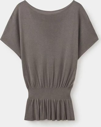 Mango Pullover maglia sottile increspato marrone medio - Donna - XS - MANGO