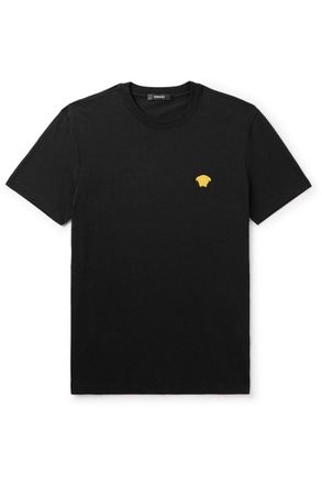 Versace Slim-Fit Logo-Embroidered Cotton-Jersey T-Shirt