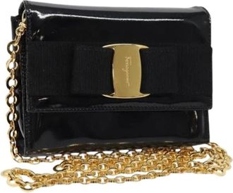 Ferragamo Pre-owned Coated canvas shoulder-bags - Dames - Vintage Mini Tas - Zwart - ONE Size - Vintage