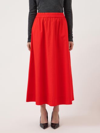 Y.A.S Maxirock Y.A.S YASCOLEA HW ANKLE SKIRT S. NOOS, Damen, Gr. 34, fiery rot, Web, Obermaterial: 100% Baumwolle, unifarben, ausgestellt kn&ouml;chellang, R&ouml;cke