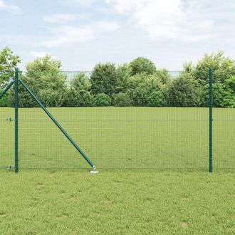 Berkfield Home Welded Wire Fence with 13 Spike Posts Green 1x50 m Steel