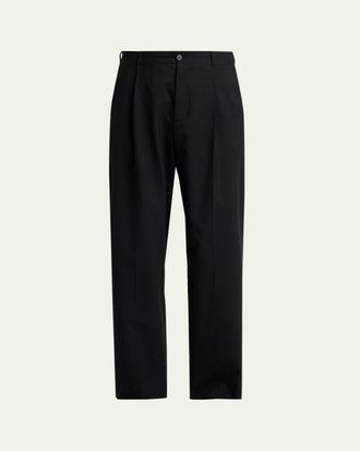 The Row Mens Thom Pleated Wool-Silk Pants