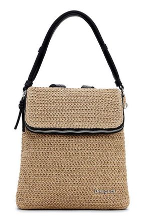 Desigual Mini Straw Backpack in Dark Beige at Nordstrom