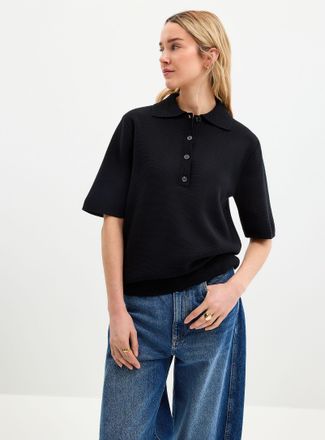 Soaked In Luxury Womens Structured elongated pure cotton Polo Shirt shirt