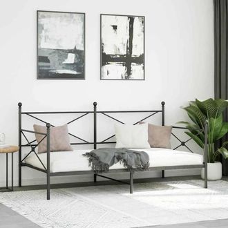 Berkfield Home Durable Day Bed without Mattress Black 100x190 cm Steel