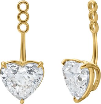 LuvMyJewelry Mariposa 14K Gold Heart Lab Grown Diamond Earring Jackets - 10 Cts in 14K Yellow Gold at Nordstrom