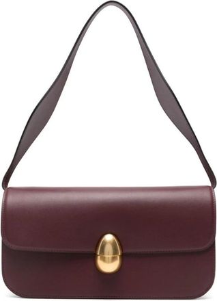 Neous Shoulder Bags, female, Red, Size: ONE SIZE Burgundy Leather Foldover Shoulder Bag