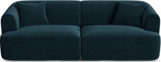 Cosmopolitan Design Sof&aacute; modular 3 plazas de terciopelo petr&oacute;leo oscuro