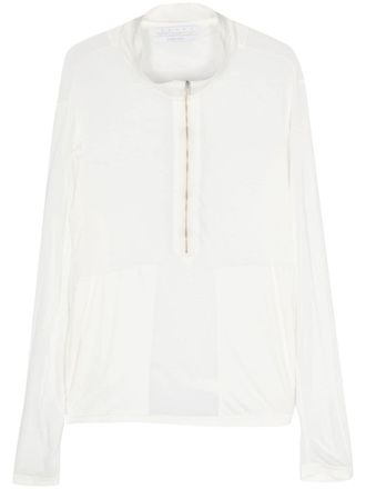 RANRA Sidur half-zip modal sweatshirt - White