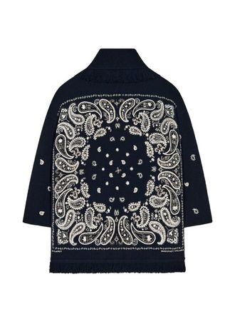 Alanui Embroidered Wool Cardigan - Navy