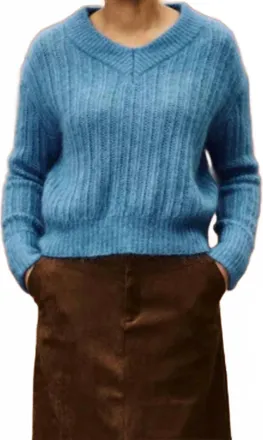 FRNCH Womens Myosotis Sweater In Bleu Jean