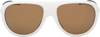 adidas 60mm Pilot Sunglasses in White /Brown Mirror at Nordstrom