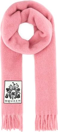 Alexander McQueen Roze Alpaca Blend Sjaal - Dames - Wintersjaals - Roze - ONE Size - Accessoires