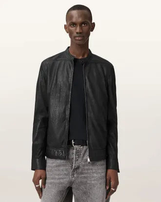 AllSaints Colt Slim Fit Leather Jacket