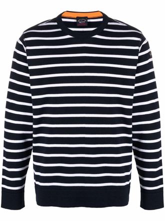 Paul & Shark striped fine-knit jumper - men - Cotton - M - Blue