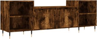vidaXL Vidaxl - Mueble Para Tv Madera Contrachapada Roble Ahumado 160x35x55 Cm