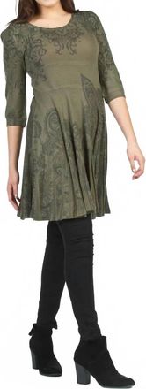 Papillon Sublimation Skirt Paisley Print Dress In Khaki