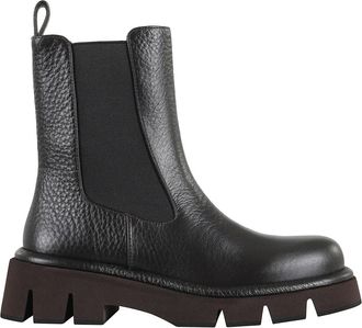 Paloma Barcel&oacute; Zwarte Gehamerde Leren Enkellaars - Dames - Chelseaboots - Zwart - 40 EU - Leer - Schoenen