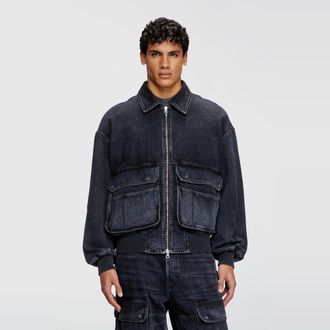 Diesel Jacket in batavia-weave denim - Denim Jackets - Unisex - Black